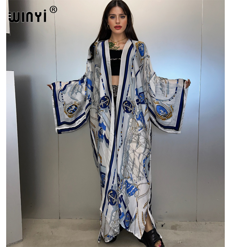 Cover Up Kaftan - WINYI kimono estivo, caftano da spiaggia,
