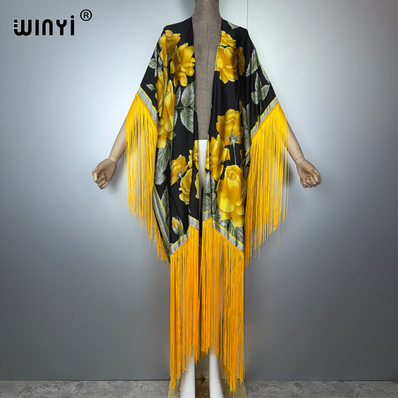Cover Up Kaftan - WINYI Africa Copricostume Kimono Stampa Bohémien