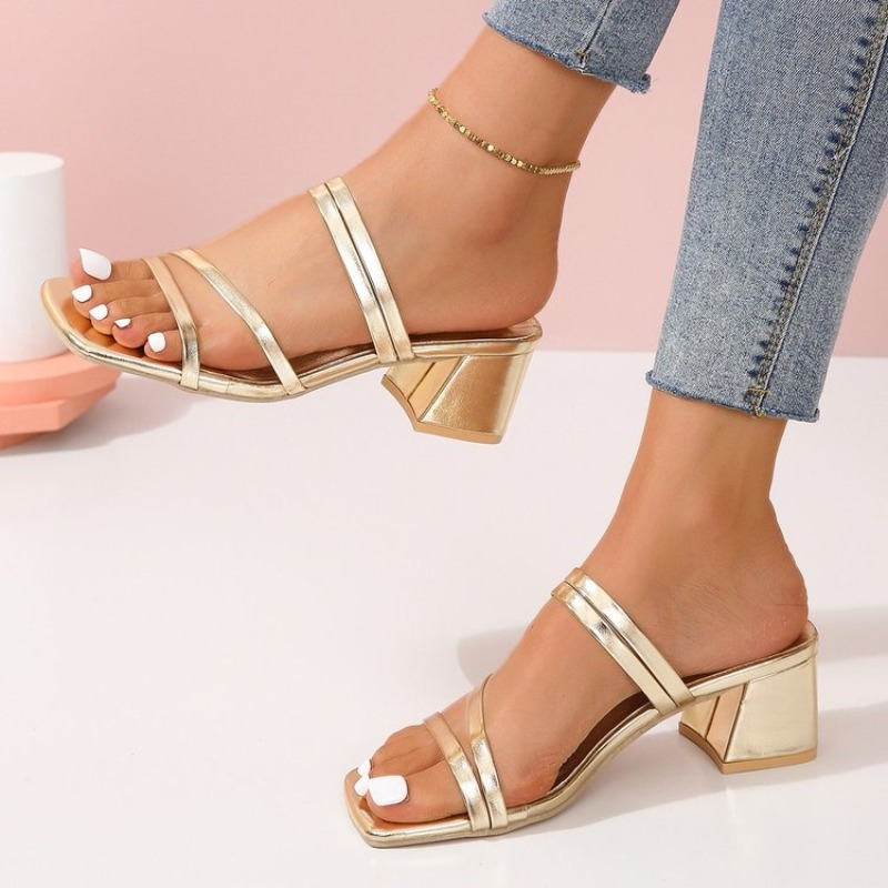 Mules da donna con punta quadr - Sandal Strappy Heeled recensione e prezzo