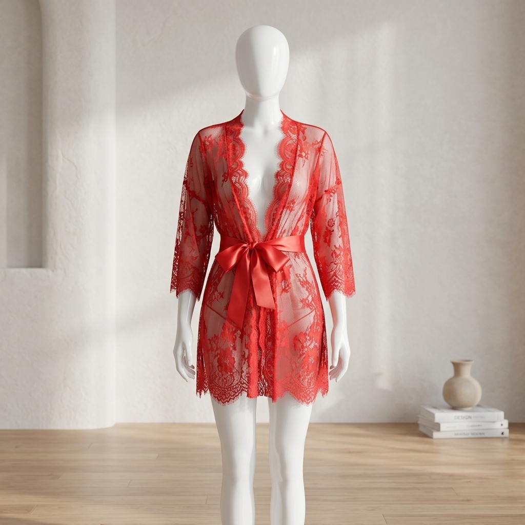 Vestaglia da notte in pizzo fl - Kimono Sheer Floral recensione e prezzo